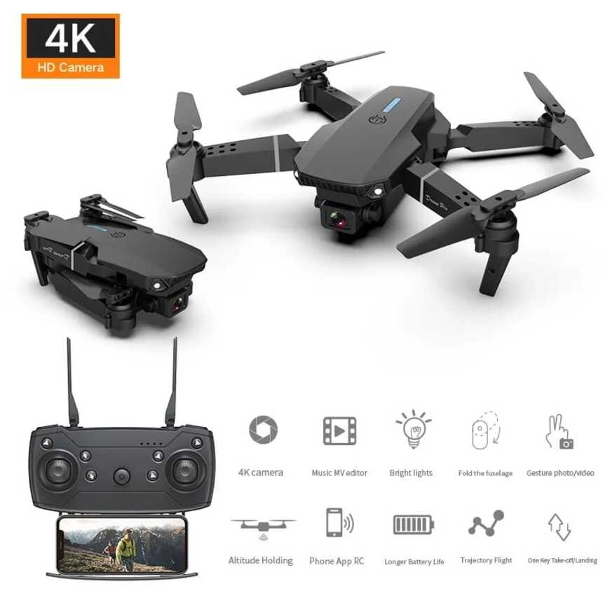 Dron RC Portátil E-88 Con Cámara Dual