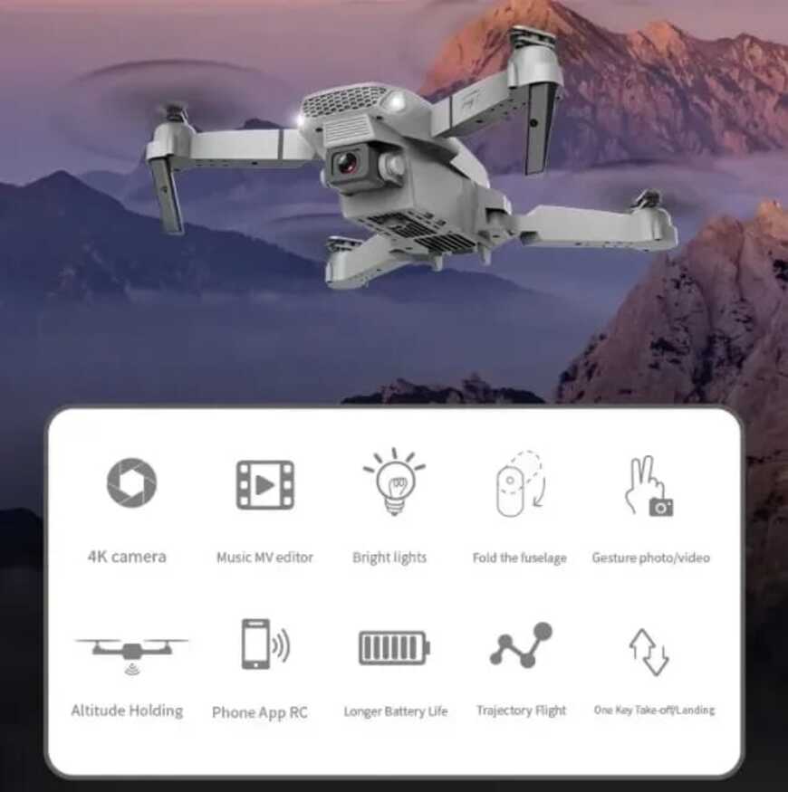 Dron RC Portátil E-88 Con Cámara Dual